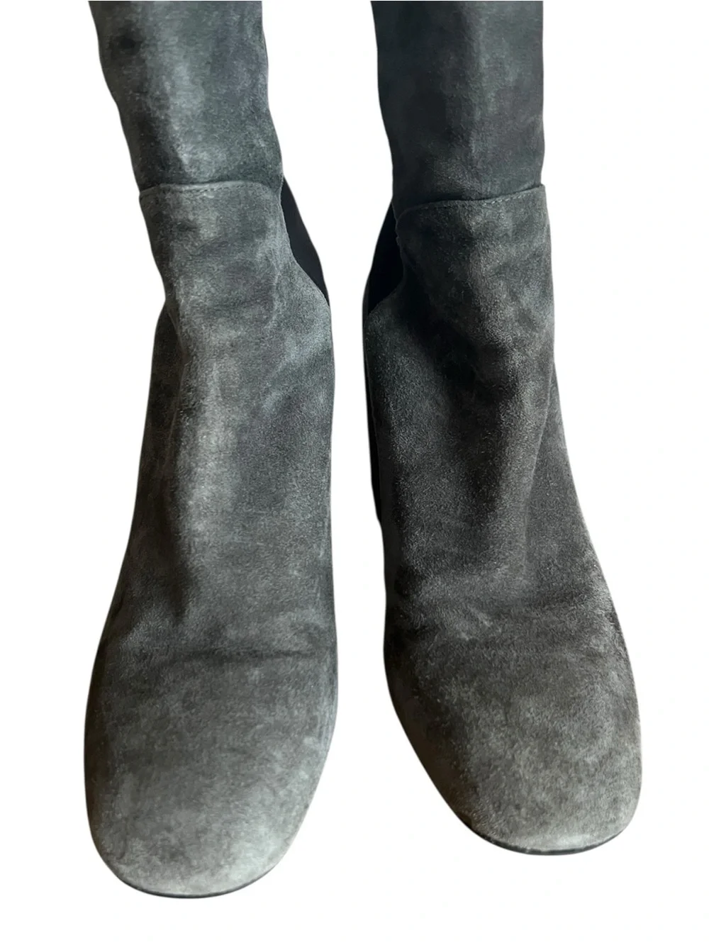 Stuart Weitzman Gray Suede Tall Block Heel Boots Size 7 M
